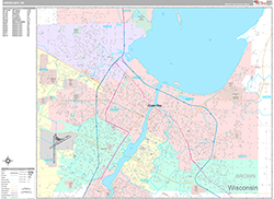 Green Bay Wall Map Premium Style 2026